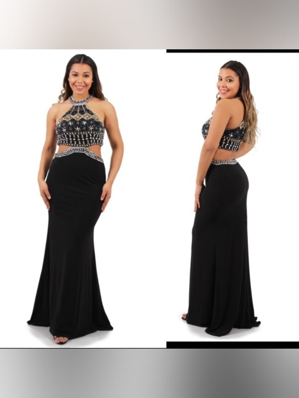 💛 69. Xscape Size 2 Black Beaded Formal Dress